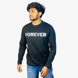 Men's Black Full Sleeve Sweatshirt | Premium Cotton Round Neck Casual Regular Fit